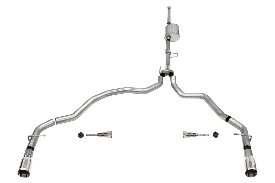 Corsa Performance 21170 3.0in. Dual Rear Exit Catback Exhaust System with Flat Cut 4.0in. Dual Wall Tips - Truck Part Superstore