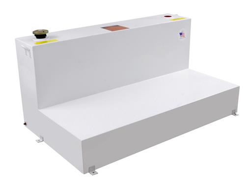 TrailFX 211801S 80 Gal Cap L-Shaped 48x31x25 White Steel W/Lockable Cap - Truck Part Superstore