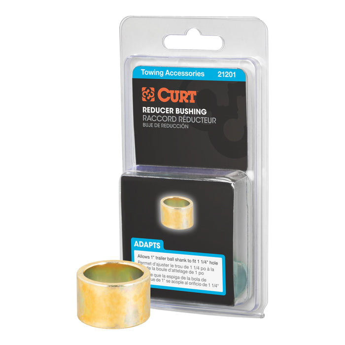 CURT 21201 Trailer Ball Reducer Bushing (From 1-1/4in. to 1in. Stem; Packaged) - Truck Part Superstore