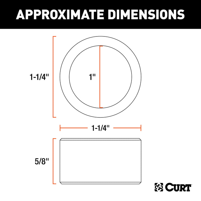 CURT 21201 Trailer Ball Reducer Bushing (From 1-1/4in. to 1in. Stem; Packaged) - Truck Part Superstore