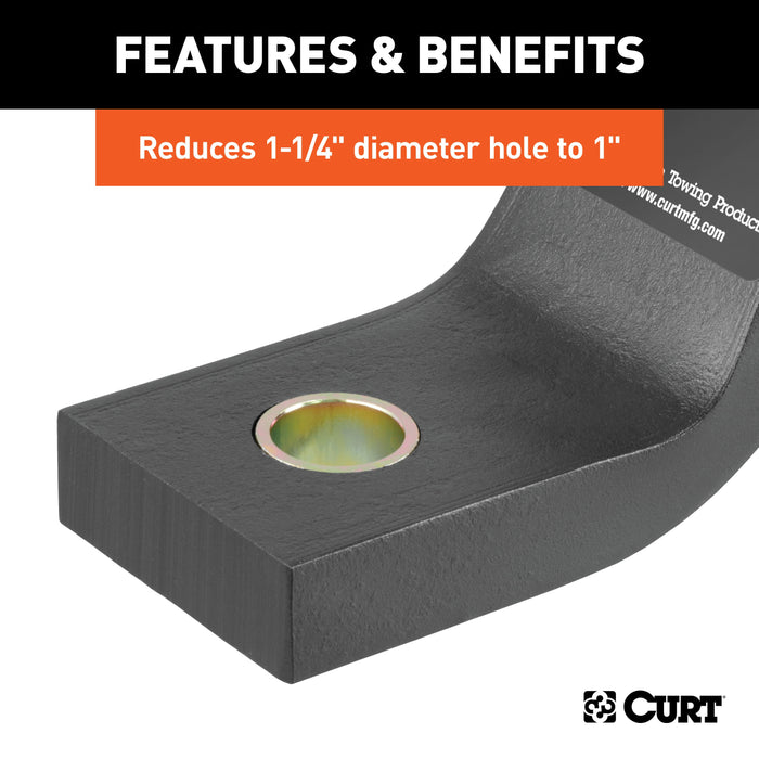 CURT 21201 Trailer Ball Reducer Bushing (From 1-1/4in. to 1in. Stem; Packaged) - Truck Part Superstore