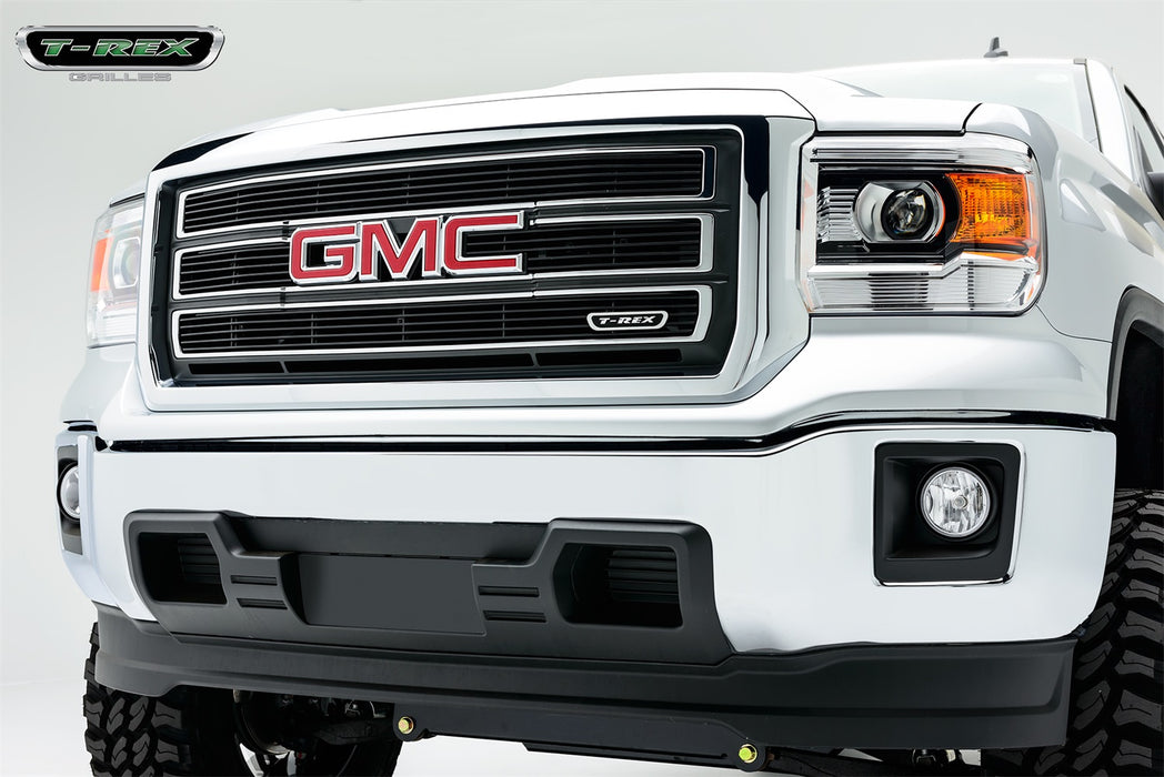 T-Rex Grilles 21208B Billet Series Grille; Horizontal; Aluminum; Black; 4 Pc; Overlay; - Truck Part Superstore