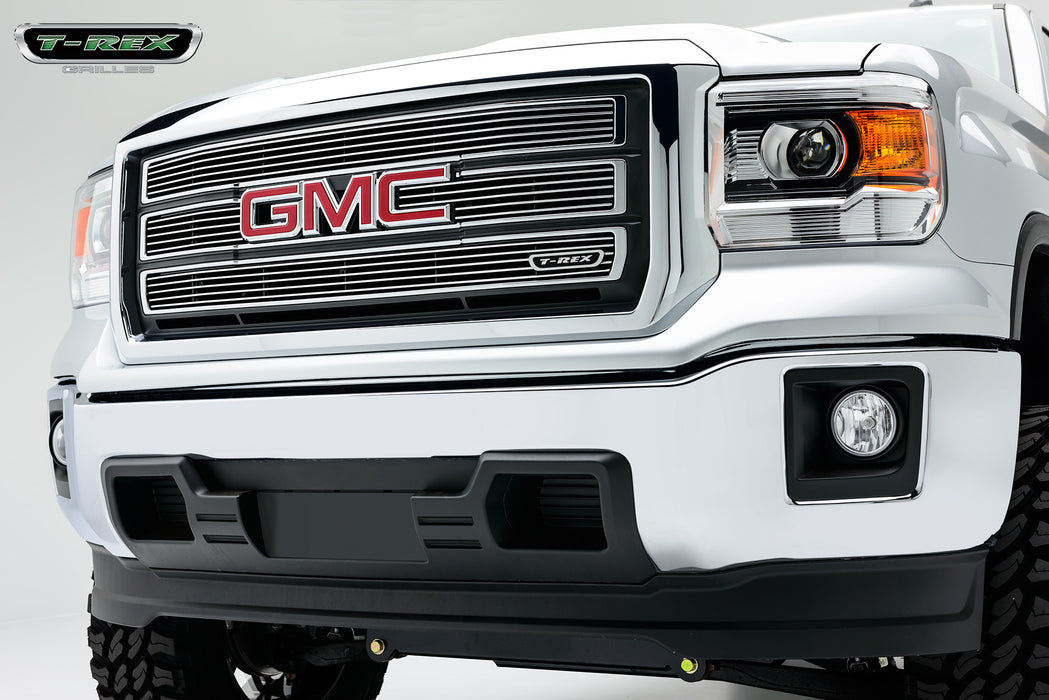 T-Rex Grilles 21208 Billet Series Grille; Horizontal; Aluminum; Polished; 4 Pc; Overlay; - Truck Part Superstore