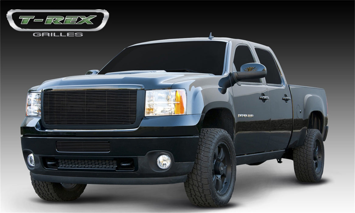 T-Rex Grilles 21209B Billet Series Grille; Horizontal; Aluminum; Black; 1 Pc; Overlay/Insert; - Truck Part Superstore