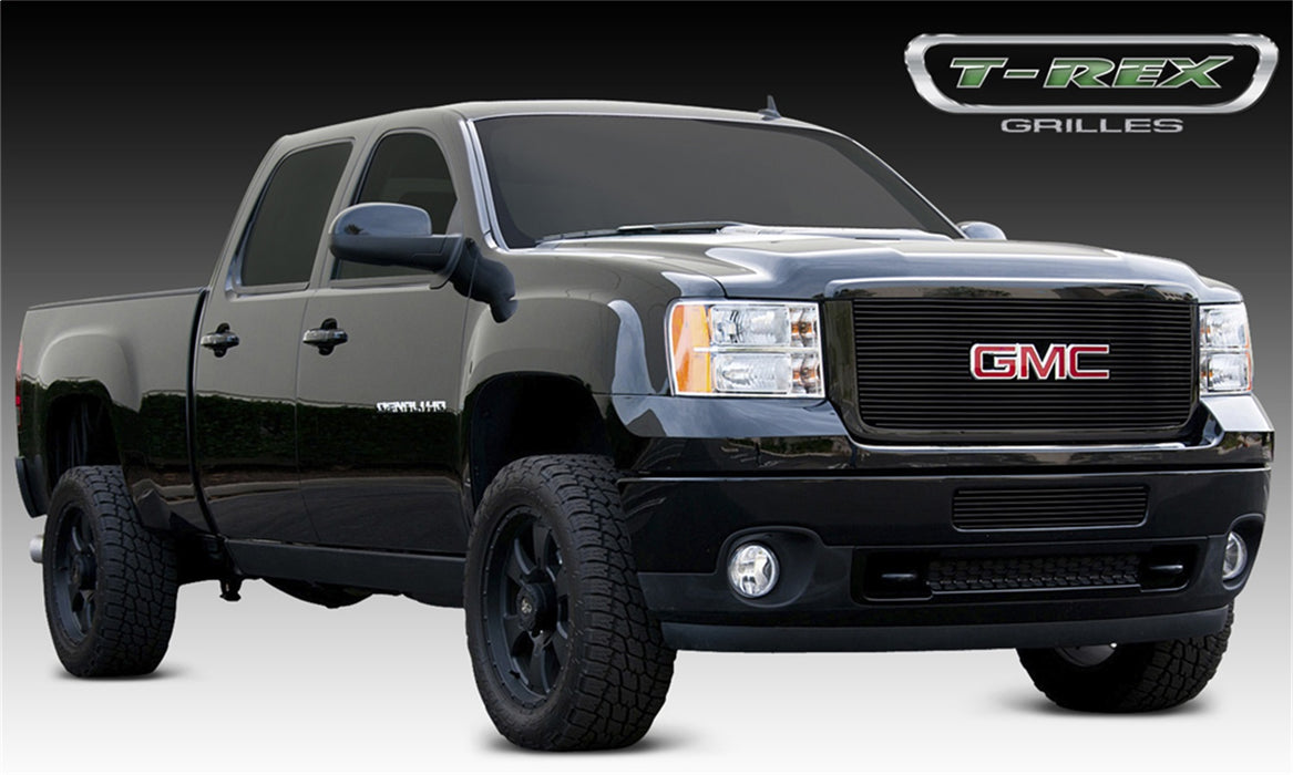 T-Rex Grilles 21210B Billet Series Grille; Aluminum; Black; Overlay/Bolt On; w/Logo Opening; - Truck Part Superstore