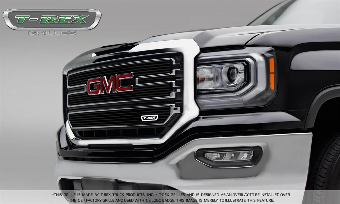 T-Rex Grilles 21215B Billet Series Grille; Horizontal; Aluminum; Black; 3 Pc; Overlay; - Truck Part Superstore