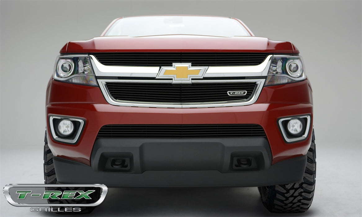 T-Rex Grilles 21267B Billet Series Grille; Horizontal; Aluminum; Black; 2 Pc; Overlay; - Truck Part Superstore