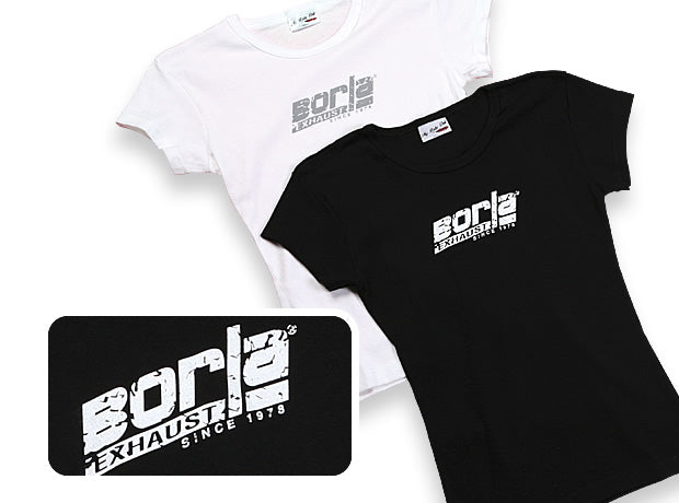 Borla 21268 Women's Distressed White Scoop Neck T-Shirt - Medium. - Truck Part Superstore