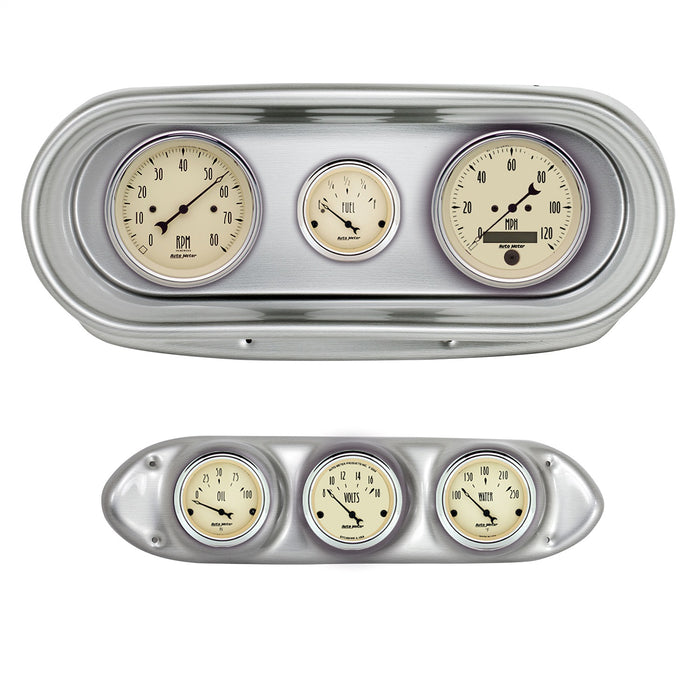AutoMeter 2127-02 DIRECT FIT DASH KIT; NOVA 62-65; TACH/MPH/FUEL/OILP/WTMP/VOLT; ANTIQUE BEIGE - Truck Part Superstore