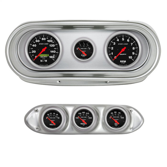 AutoMeter 2127-11 DIRECT FIT DASH KIT; NOVA 62-65; TACH/MPH/FUEL/OILP/WTMP/VOLT; SPORT-COMP - Truck Part Superstore