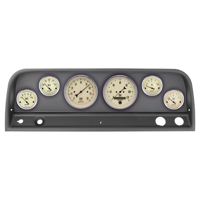 AutoMeter 2128-02 DIRECT FIT DASH KIT; CHEVY TRUCK 64-66; TACH/MPH/FUEL/OILP/WTMP/VOLT; ANTIQUE BE - Truck Part Superstore