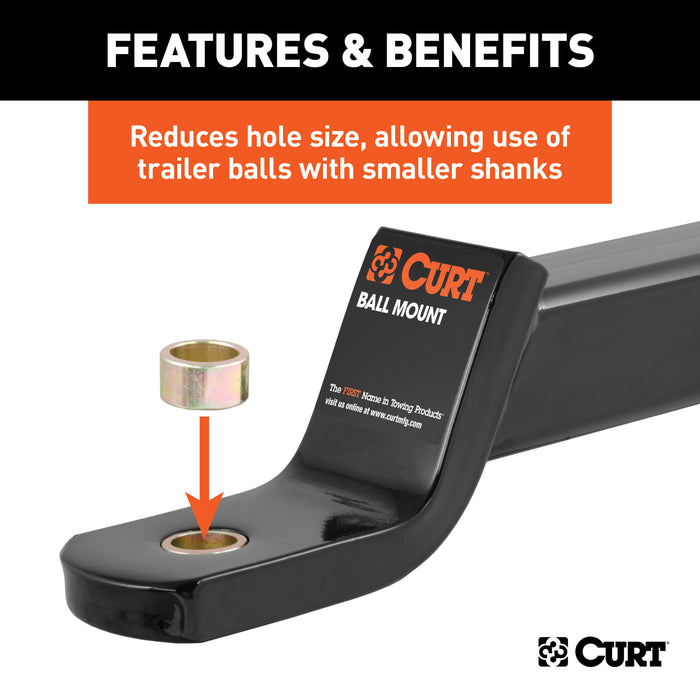 CURT 21101 Trailer Ball Reducer Bushing (From 1in. to 3/4in. Stem; Packaged) - Truck Part Superstore