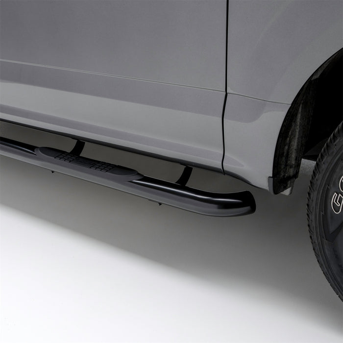 ARIES 214009 3in. Round Black Stainless Side Bars; Select Silverado; Sierra 1500; 2500; 3500 - Truck Part Superstore