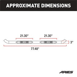 ARIES 214009 3in. Round Black Stainless Side Bars; Select Silverado; Sierra 1500; 2500; 3500 - Truck Part Superstore