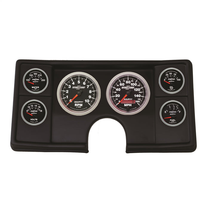 AutoMeter 2143-12 6 GAUGE DIRECT FIT DASH KIT; MALIBU/EL CAMINO/MONTECARLO 82-87; SPORT-COMP II - Truck Part Superstore