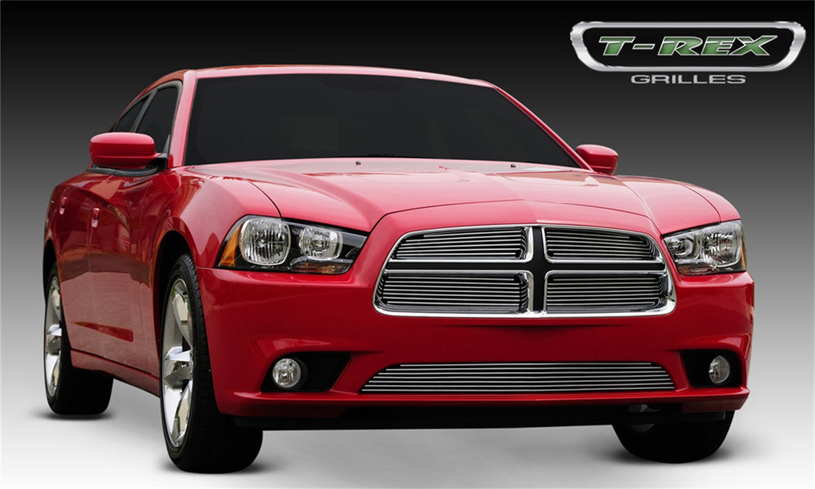 T-Rex Grilles 21442 Billet Series Grille; Horizontal; Aluminum; Polished; 4 Pc; Overlay; - Truck Part Superstore