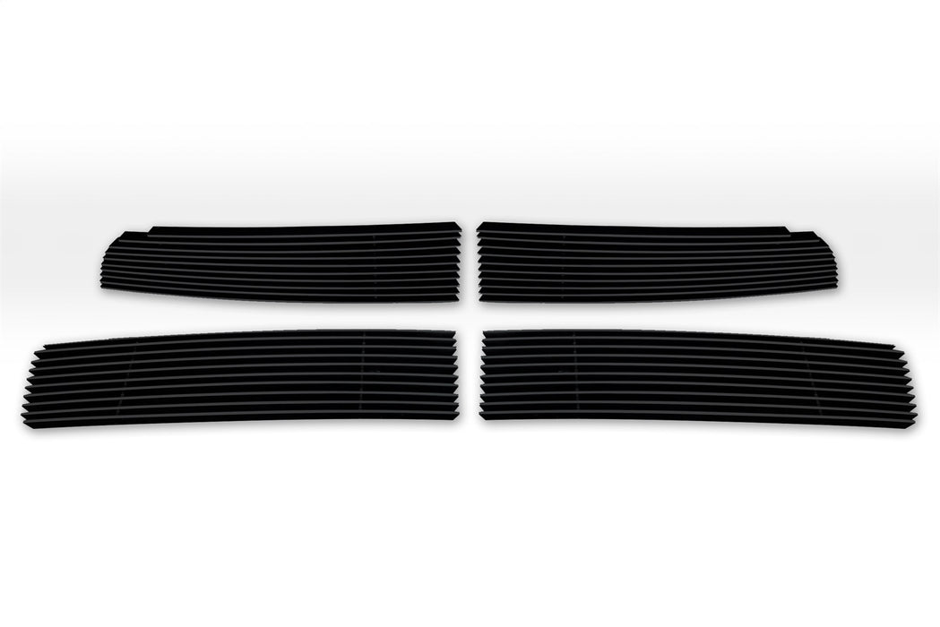 T-Rex Grilles 21456B Billet Series Grille; Horizontal; Aluminun; Black; 4 Pc.; Overlay; - Truck Part Superstore