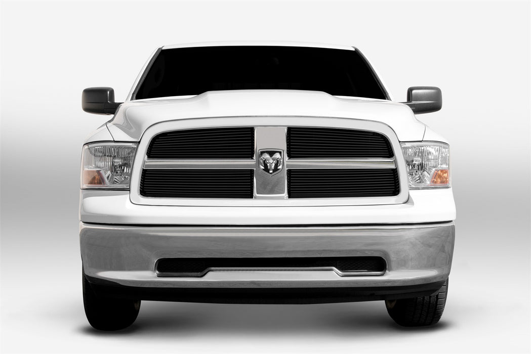 T-Rex Grilles 21456B Billet Series Grille; Horizontal; Aluminun; Black; 4 Pc.; Overlay; - Truck Part Superstore