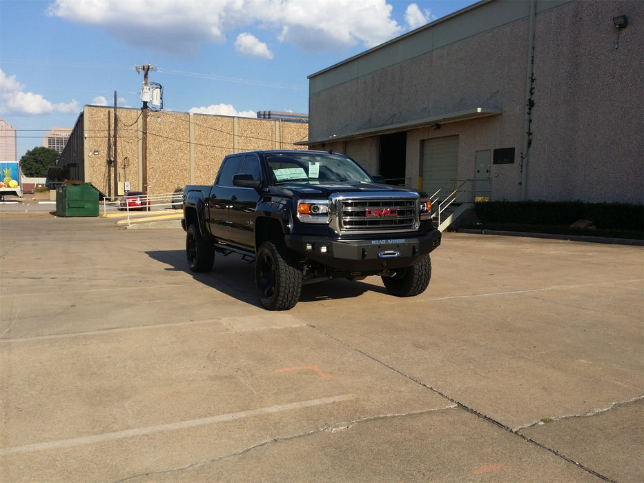 Road Armor 214R0B Stealth Winch Front Bumper; Steel; Satin Black; Square Fog Light Holes; - Truck Part Superstore