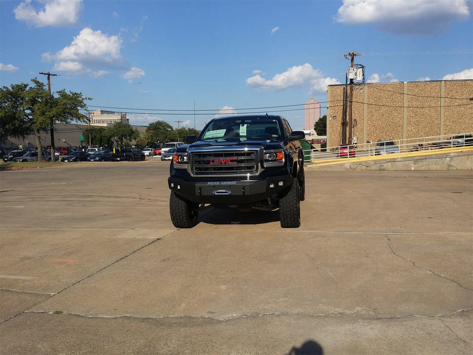 Road Armor 214R0B Stealth Winch Front Bumper; Steel; Satin Black; Square Fog Light Holes; - Truck Part Superstore