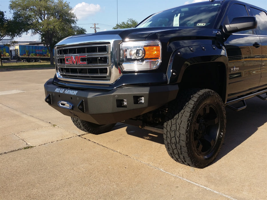 Road Armor 214R0B Stealth Winch Front Bumper; Steel; Satin Black; Square Fog Light Holes; - Truck Part Superstore