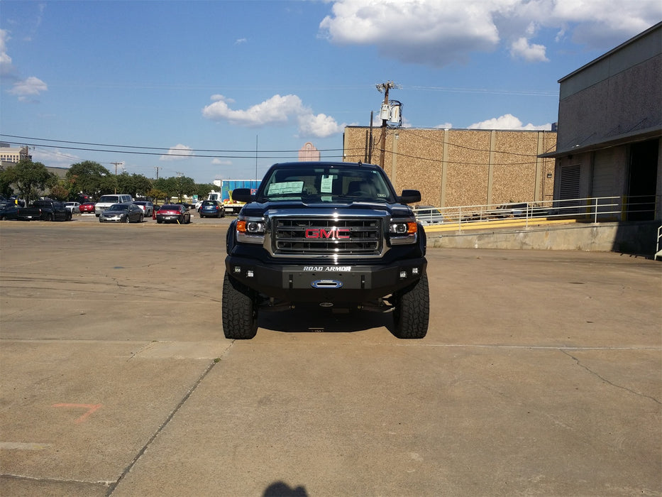 Road Armor 214R0B Stealth Winch Front Bumper; Steel; Satin Black; Square Fog Light Holes; - Truck Part Superstore