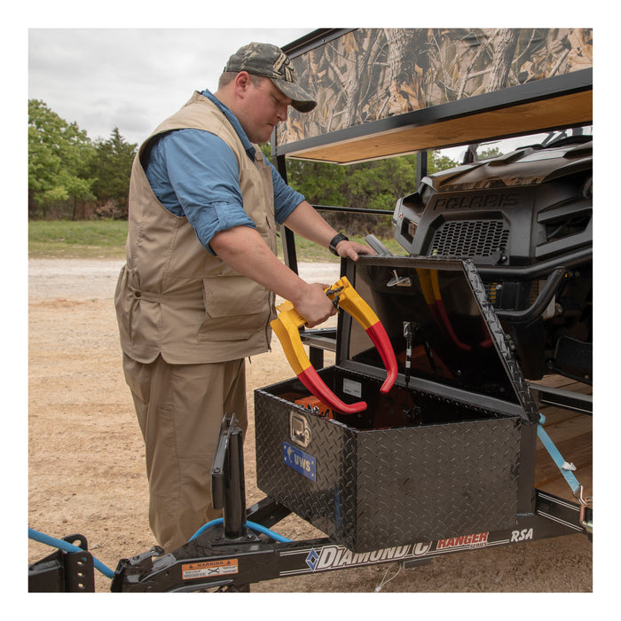 UWS EC20422 Gloss Black Aluminum 34in. Trailer Tongue Box with Low Profile (Heavy Packaging) - Truck Part Superstore