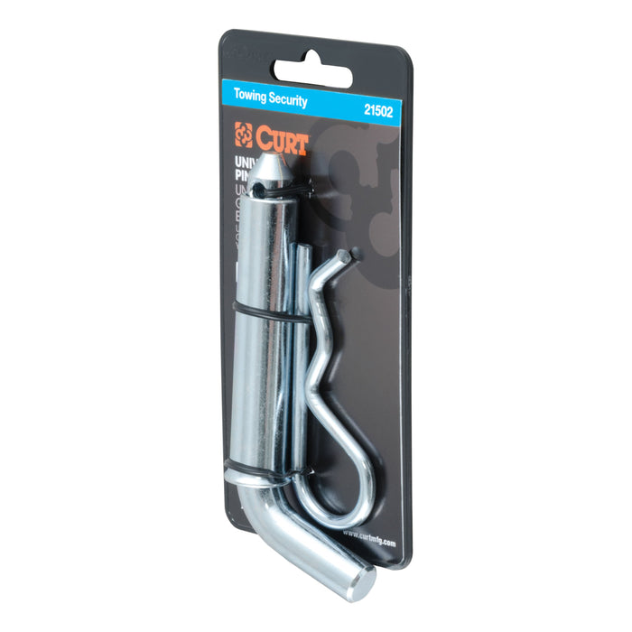 CURT 21502 1/2in. Hitch Pin with 5/8in. Adapter (1-1/4in. or 2in. Receiver; Zinc; Packaged) - Truck Part Superstore