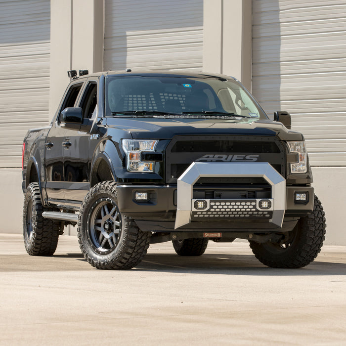 ARIES 2153100 AdvantEDGE 5-1/2" Chrome Aluminum Bull Bar with Lights, Select Ford F-150 - Truck Part Superstore