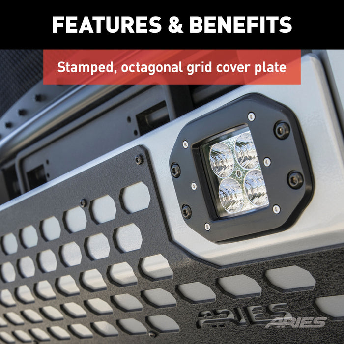 ARIES 2153103 AdvantEDGE 5-1/2in. Chrome Aluminum Bull Bar with Lights; Select Ford Super Duty - Truck Part Superstore