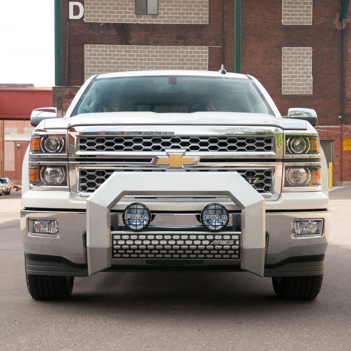 ARIES 2154000 AdvantEDGE 5-1/2in. Chrome Aluminum Bull Bar; Select Silverado; Sierra 1500 - Truck Part Superstore