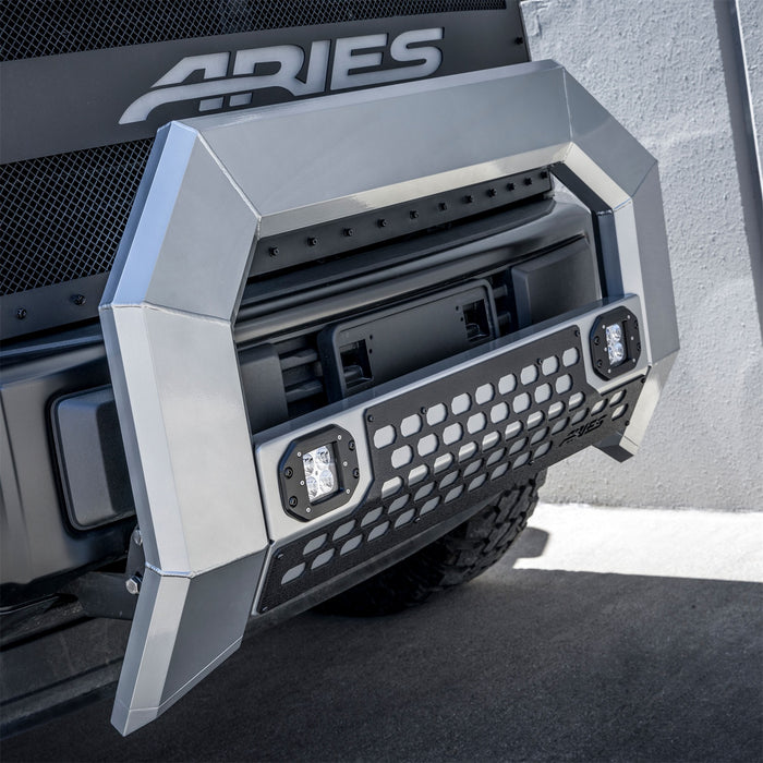 ARIES 2154100 AdvantEDGE 5-1/2in. Chrome Aluminum Bull Bar with Lights; Select Silverado; Sier - Truck Part Superstore