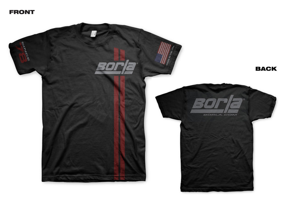 Borla 21545 Men's Since 78 Stripe T-Shirt - XXL. - Truck Part Superstore