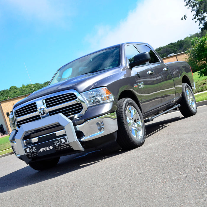 ARIES 2155100 AdvantEDGE 5-1/2in. Chrome Aluminum Bull Bar with Lights; Select Dodge; Ram 1500 - Truck Part Superstore