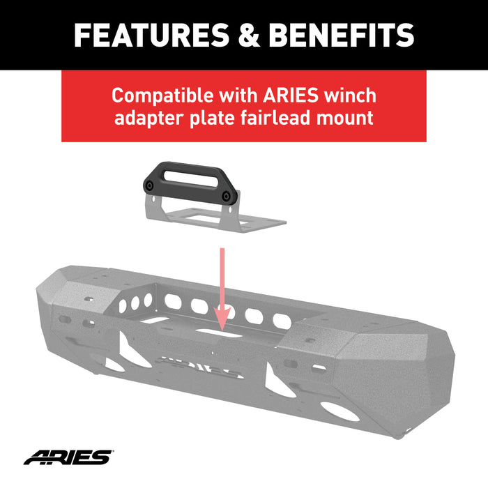 ARIES 2156070 ARIES 2156070 Black Aluminum Hawse Fairlead - Truck Part Superstore