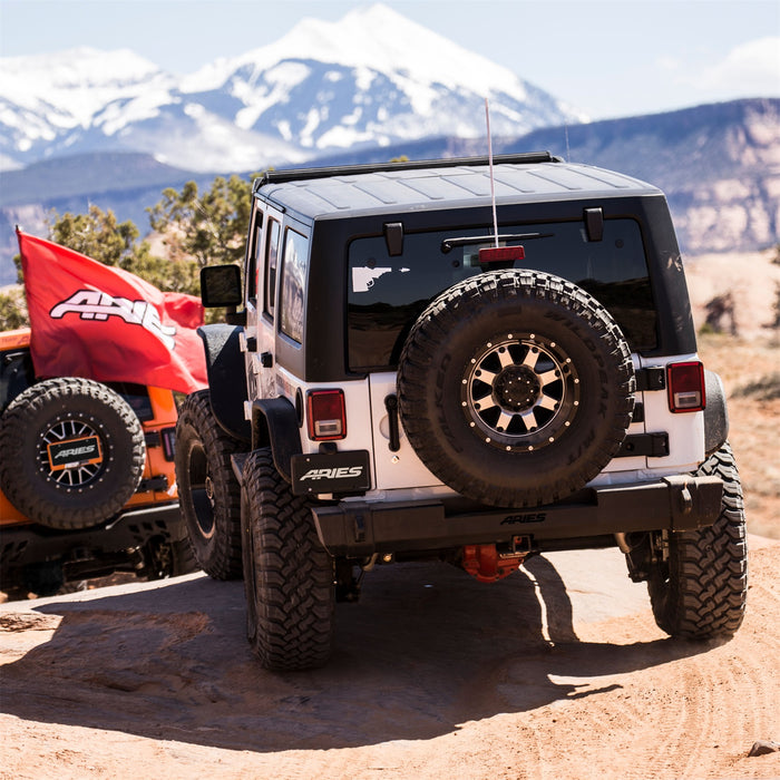 ARIES 2157000 TrailCrusher Jeep Wrangler JK Steel Rear Bumper; 12.5K - Truck Part Superstore
