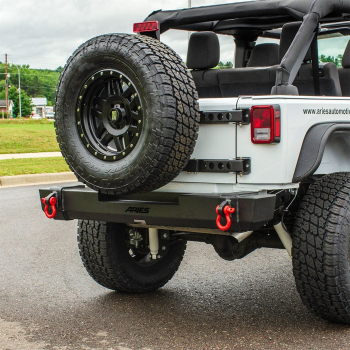 ARIES 2157000 TrailCrusher Jeep Wrangler JK Steel Rear Bumper; 12.5K - Truck Part Superstore