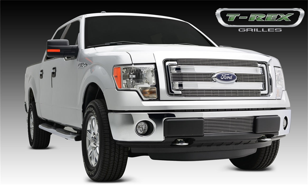 T-Rex Grilles 21573 Billet Series Grille; Horizontal; Aluminum; Polished; 4 Pc; Overlay; - Truck Part Superstore
