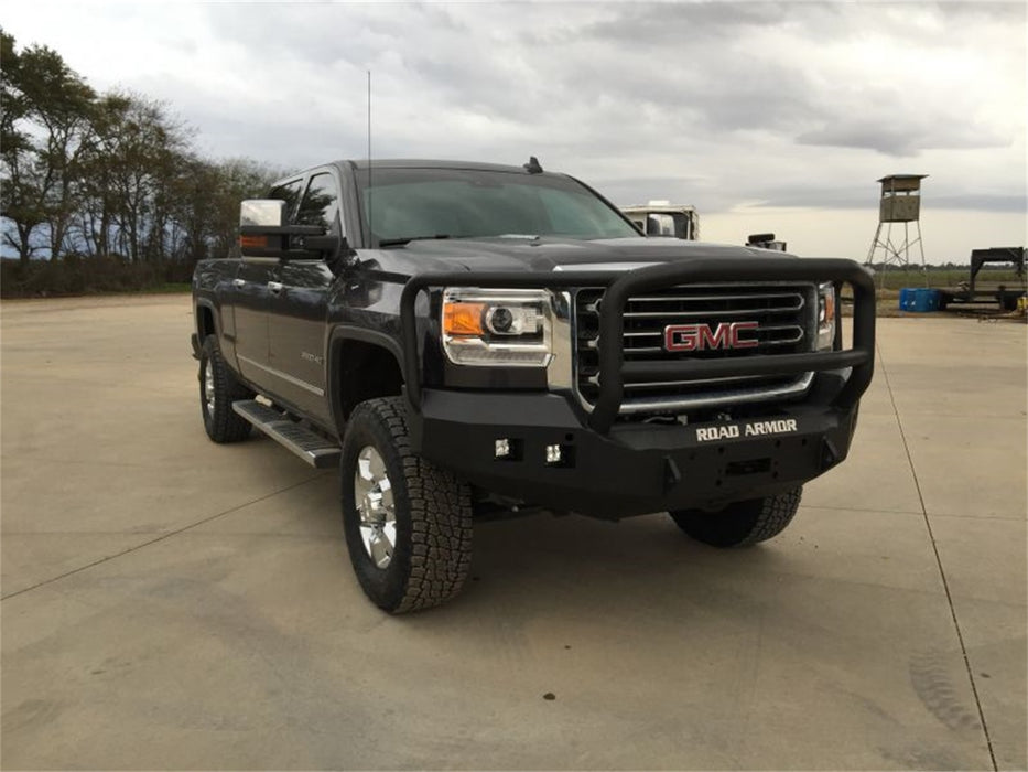 Road Armor 215R5B Stealth Winch Front Bumper; Lonestar Guard; Satin Black; Square Fog Light Holes; - Truck Part Superstore