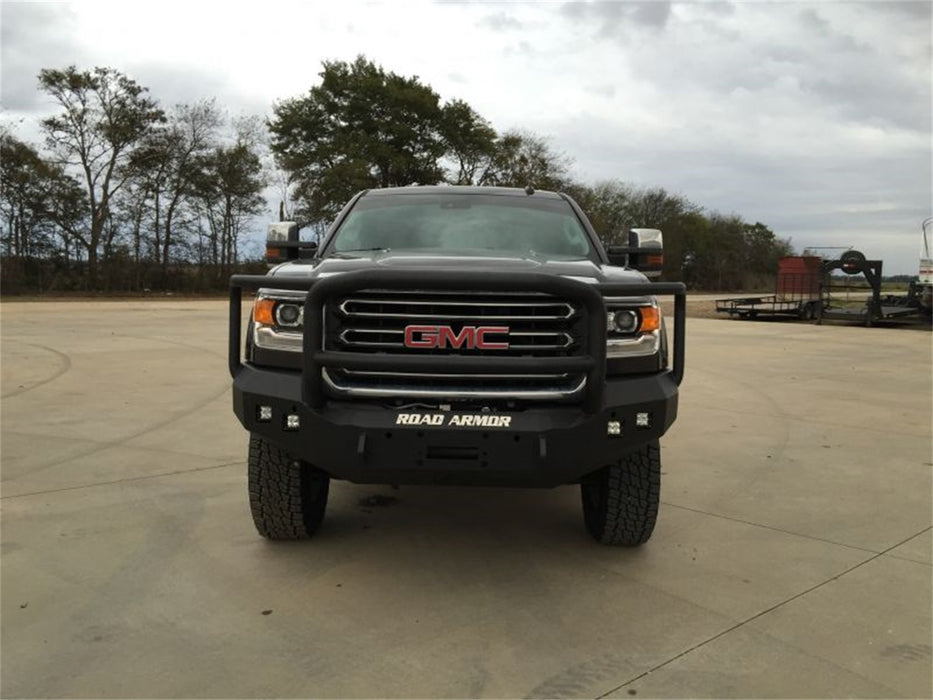 Road Armor 215R5B Stealth Winch Front Bumper; Lonestar Guard; Satin Black; Square Fog Light Holes; - Truck Part Superstore