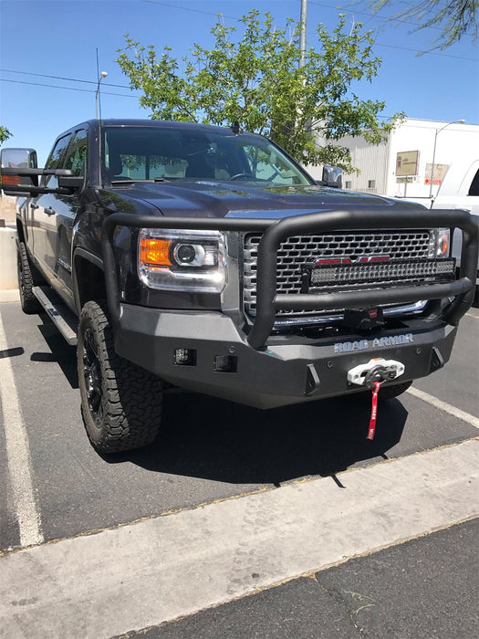 Road Armor 215R5B Stealth Winch Front Bumper; Lonestar Guard; Satin Black; Square Fog Light Holes; - Truck Part Superstore