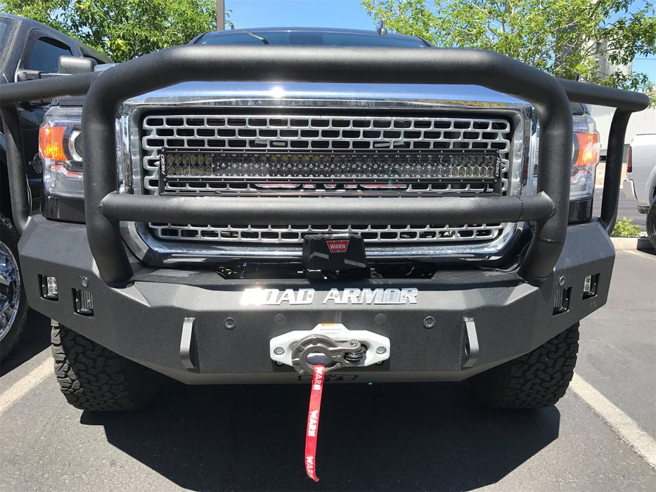 Road Armor 215R5B Stealth Winch Front Bumper; Lonestar Guard; Satin Black; Square Fog Light Holes; - Truck Part Superstore
