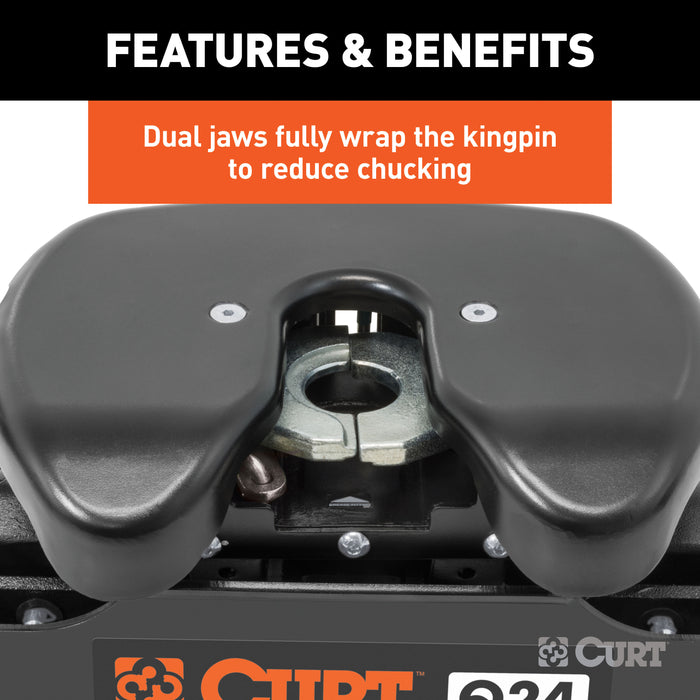 CURT 16047 Q24 5th Wheel Hitch; Select Ram 2500; 3500; 8ft. Bed Puck System - Truck Part Superstore