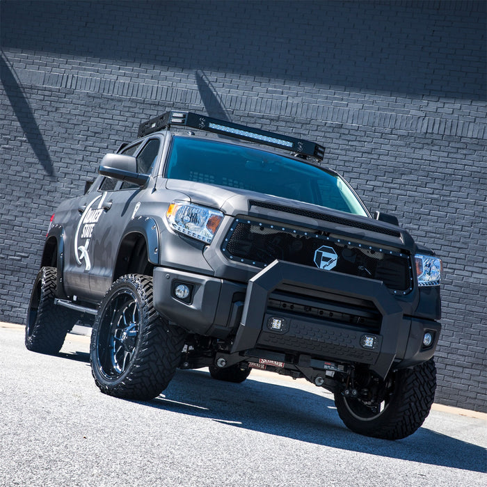 ARIES 2162100 AdvantEDGE 5-1/2in. Black Aluminum Bull Bar with Lights; Select Toyota Tundra - Truck Part Superstore