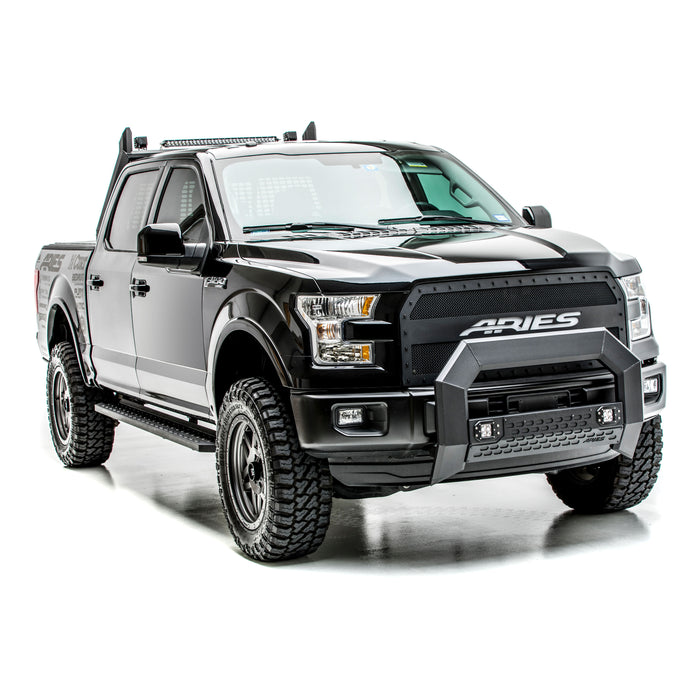 ARIES 2163100 AdvantEDGE 5-1/2in. Black Aluminum Bull Bar with Lights; Select Ford F-150 - Truck Part Superstore