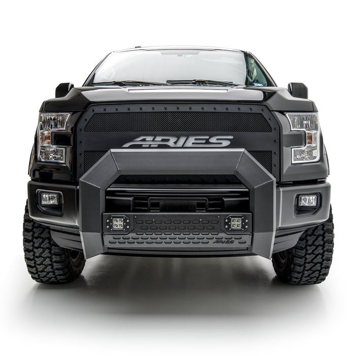 ARIES 2163100 AdvantEDGE 5-1/2in. Black Aluminum Bull Bar with Lights; Select Ford F-150 - Truck Part Superstore