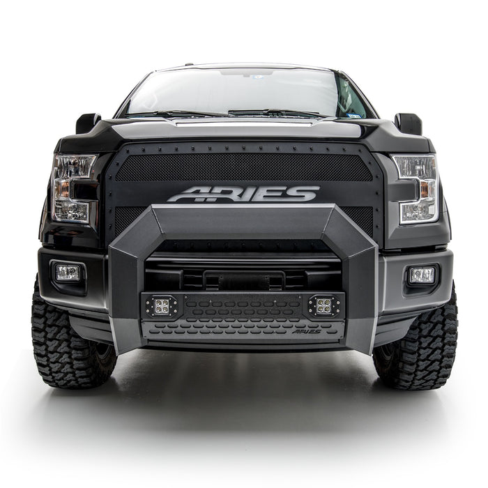 ARIES 2163100 AdvantEDGE 5-1/2in. Black Aluminum Bull Bar with Lights; Select Ford F-150 - Truck Part Superstore