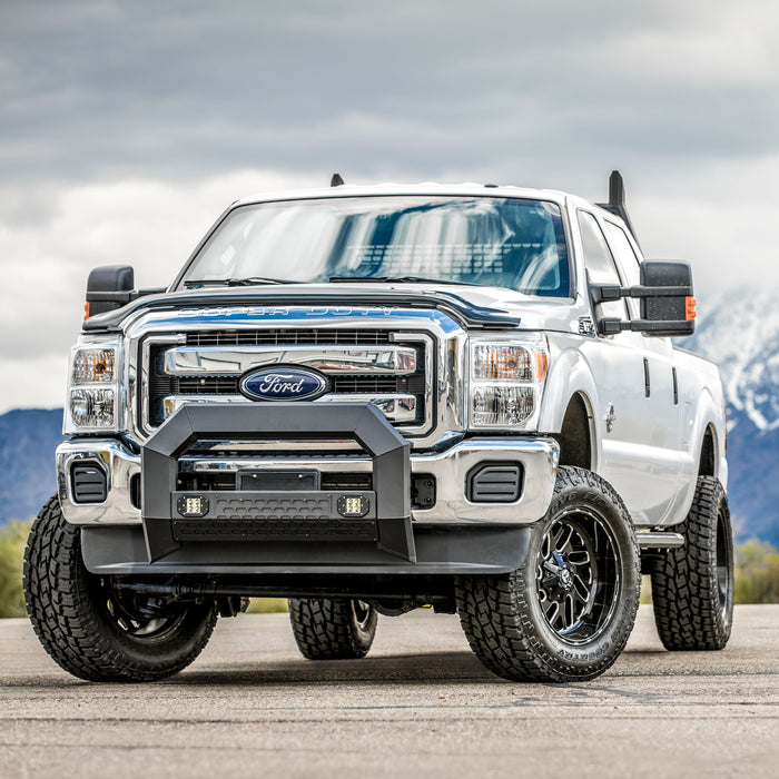 ARIES 2163102 AdvantEDGE 5-1/2in. Black Aluminum Bull Bar with Lights; Select Ford Super Duty - Truck Part Superstore