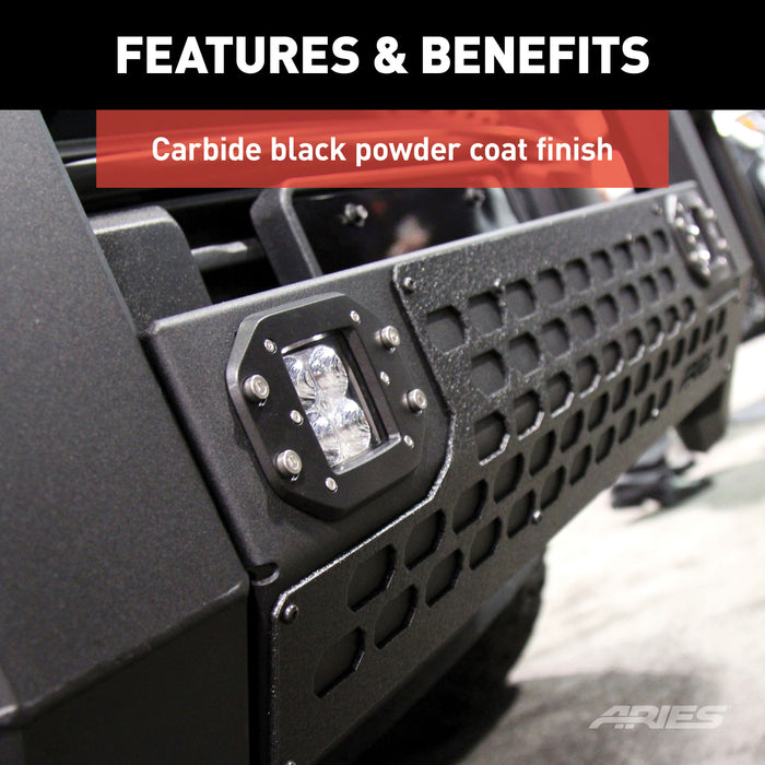 ARIES 2163103 AdvantEDGE 5-1/2in. Black Aluminum Bull Bar with Lights; Select Ford Super Duty - Truck Part Superstore