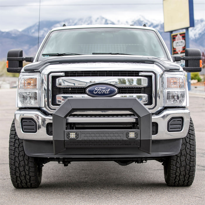 ARIES 2163103 AdvantEDGE 5-1/2in. Black Aluminum Bull Bar with Lights; Select Ford Super Duty - Truck Part Superstore